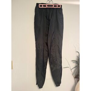 Vintage Nike Nylon Track Pants Womens Large Black Windbreaker Joggers F11102TSU‎